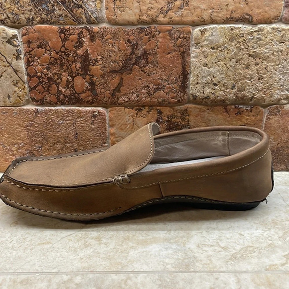 Varese Men’s Shoes Slip On Loafers Faux Leather Square Toe Light Brown Size 13 - Picture 11 of 15